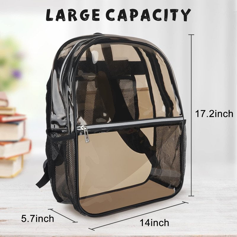 Large Heavy Duty PVC Transparent Backpack With Reinforced Straps