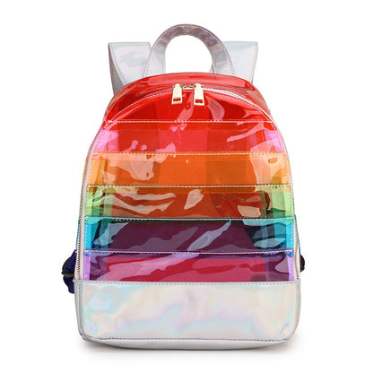 Clear Backpack Rainbow Stripe Bags