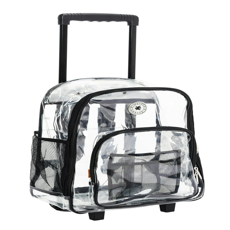 Rolling Clear Backpack - Heavy Duty, with Wheels